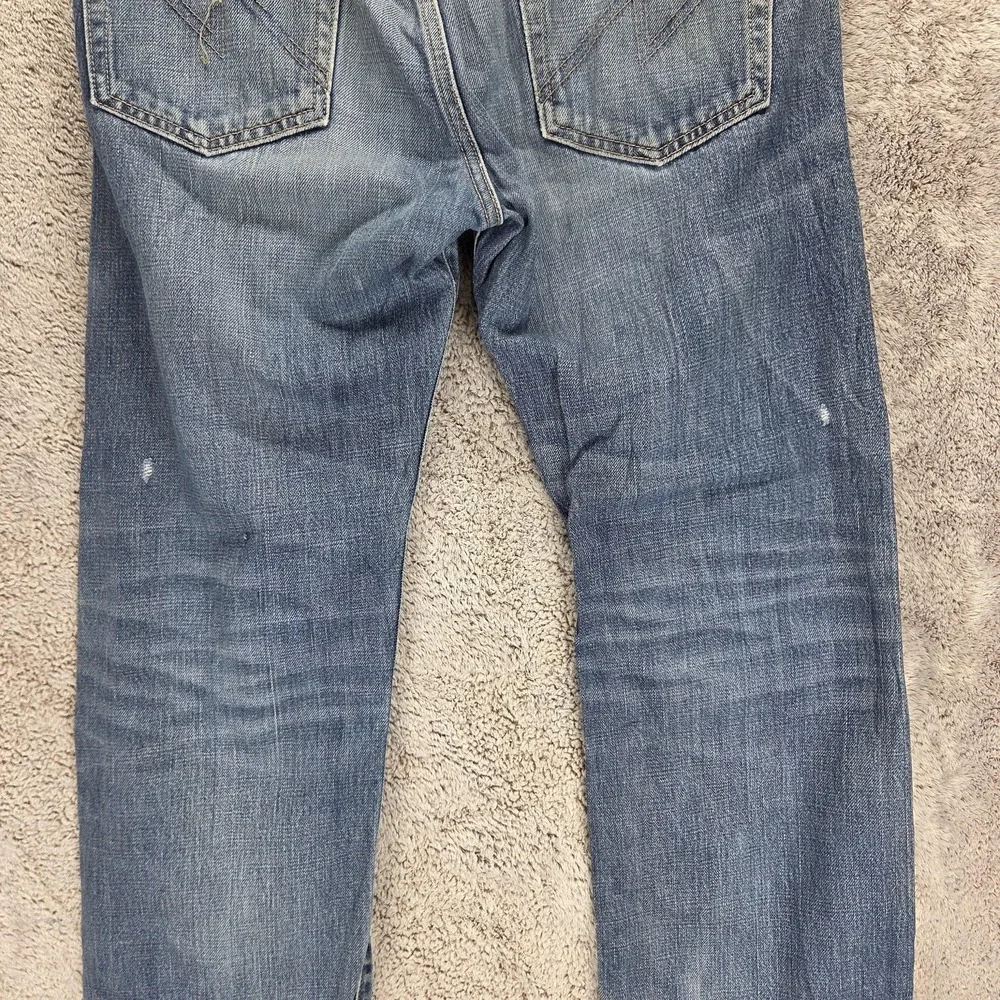 Neighborhood Jeans Mens Blue Selvedge Straight Thrashed Honeycomb Fits 31x26
